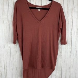 Express copper One Eleven high low shirt